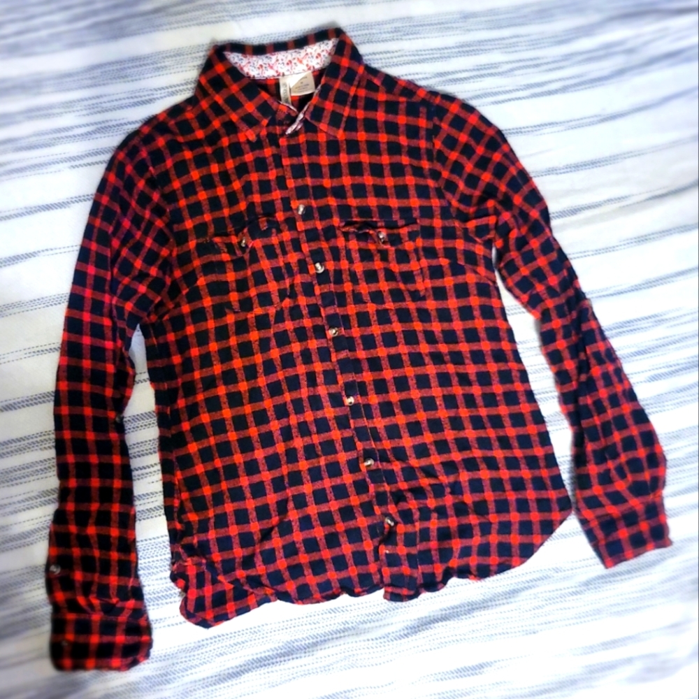 Plaid button down shirt